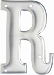 Aluminum Embossed Number & Letter Labels, 3 Inch Height, Silver Color
