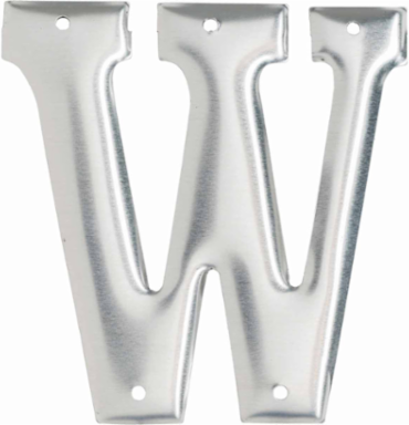 Permanent Aluminum Embossed Letter & Number Labels, 3 Inch Height, Silver, 10 Pack