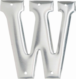 Permanent Aluminum Embossed Letter & Number Labels, 3 Inch Height, Silver, 10 Pack