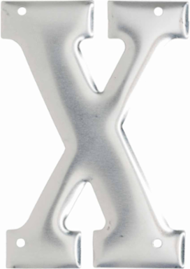 Aluminum Embossed Number and Letter Labels, 3 Inch Height, 10 Per Pack