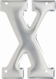 Aluminum Embossed Number and Letter Labels, 3 Inch Height, 10 Per Pack
