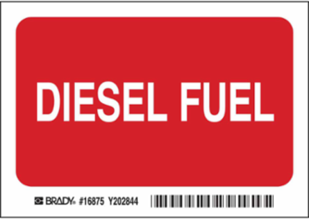 Diesel Fuel B302 Safety Sign, 3.5" H x 5" W x 0.006" D