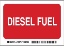Diesel Fuel B302 Safety Sign, 3.5" H x 5" W x 0.006" D