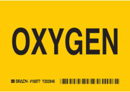 Oxygen B302 Safety Sign, 3.5" H x 5" W x 0.006" D