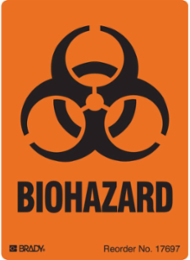 BIOHAZARD Label, 4 Inch H x 2-7/8 Inch W, Roll of 500, Permanent Adhesive