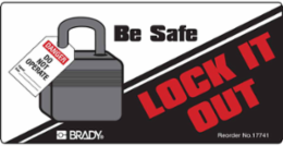 Lockout Tagout Label, 2 Inch H x 4 Inch W, Vinyl, Permanent Acrylic Adhesive, Pack of 25