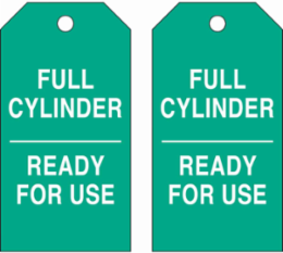 Cylinder Status Tags: FULL CYLINDER READY FOR USE