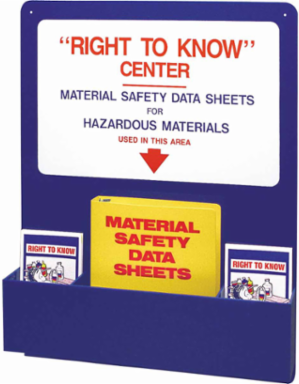 Standard Right To Know Center, Backboard Color: Red/White on Blue