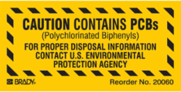 Caution Label, 1 Inch H x 2 Inch W, Black on Yellow, Pack of 100