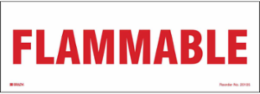 Flammable Sign, Red on White, 3.5 " H x 10 " W, Magnetic Vinyl