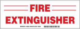 Fire Extinguisher Sign, Red on White