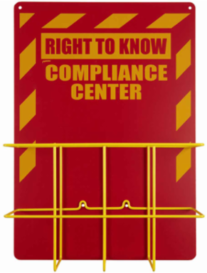 RTK Compliance Center Without SDS Binder, Backboard Color: Yellow on Red