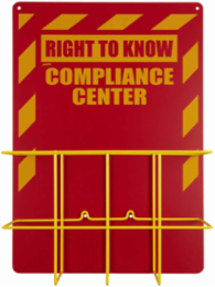 RTK Compliance Center Without SDS Binder, Backboard Color: Yellow on Red