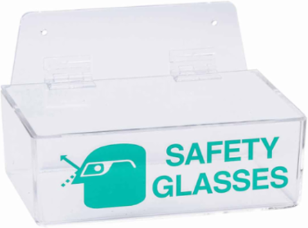 Safety Glasses Holder, Hinged Cover