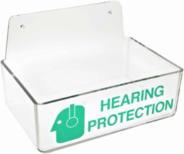 Ear Plug Holder, 3.0" H x 9.0" W x 6.0" D, Clear/Green