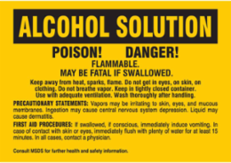 POISON! DANGER! FLAMMABLE. MAY BE FATAL IF SWALLOWED., 3.5" H x 5" W, Black on Yellow, Pack of 25 Labels