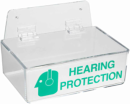 Compact Ear Plug Dispenser With Cover, 3.0" H x 9.0" W x 6.0" D, Clear/Green