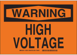 WARNING High Voltage Sign, 7" H x 10" W x 0.11" D, Fiberglass, Laminated