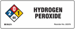 HYDROGEN PEROXIDE, 3.875" H x 3.87" W, Black/Blue/Red/Yellow on White, Pack of 50 Labels