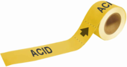 ACID Pipe Marker, 1 in H x 8 in W, Fits Pipes 1.5 in to 2 in Dia., Roll of 25