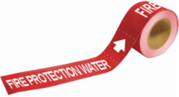 FIRE PROTECTION WATER Pipe Marker, 1" H x 8" W, Roll of 25 Each, Fits Pipes 1.5" Dia. Thru 2" Dia.