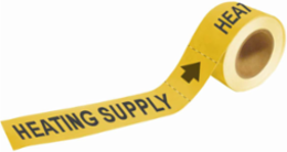 HEATING SUPPLY Pipe Marker, 1" H x 8" W, Roll of 25 Each, Fits Pipes 1.5" Dia. Thru 2" Dia.