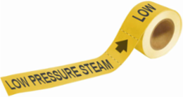 LOW Pressure Steam Pipe Marker, 1" H x 8" W, Roll of 25 Each, Fits Pipes 1.5" Dia. Thru 2" Dia.