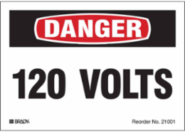 Danger Label 3.5 Inch H x 5 Inch W, Reflective, Pack of 8