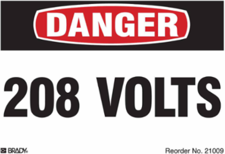 3.5 Inch x 5 Inch DANGER Label, Black/Red on White, Reflective Sheeting, Pack of 8