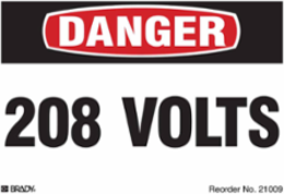 3.5 Inch x 5 Inch DANGER Label, Black/Red on White, Reflective Sheeting, Pack of 8
