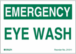 Eye Wash, Green on White, 3.5" H x 5" W, Pack of 8 Labels