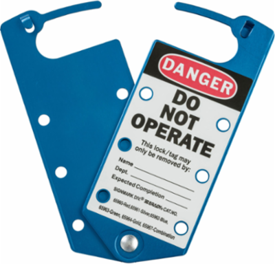 Blue Labeled Group Lockout Hasps, 5 Piece Pack, 3 Inch Width, 7.512 Inch Height