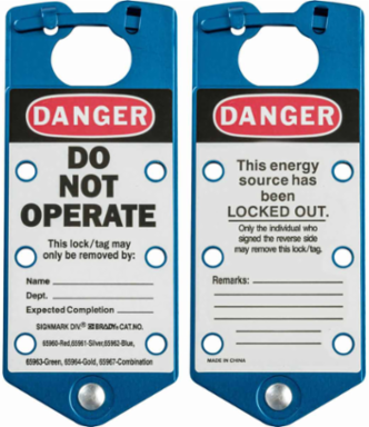 Blue Labeled Group Lockout Hasps, 5 Piece Pack, 3 Inch Width, 7.512 Inch Height