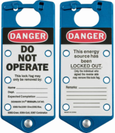 Blue Labeled Group Lockout Hasps, 5 Piece Pack, 3 Inch Width, 7.512 Inch Height