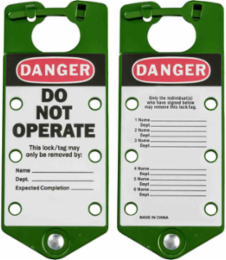 Green Labeled Group Lockout Hasps, 5/Pack