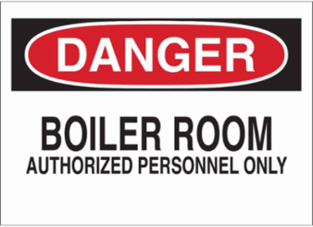 DANGER Boiler Room Authorized Personnel Only Sign, 10" H x 14" W x 0.06" D, Polystyrene