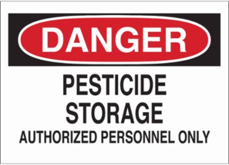 DANGER Pesticide Storage Authorized Personnel Only Sign, 10" H x 14" W x 0.06" D, Polystyrene