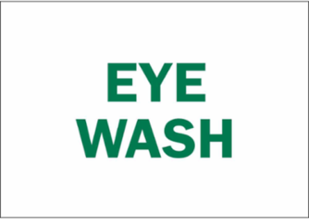Eye Wash Sign, 7" H x 10" W x 0.06" D, Polystyrene