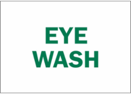 Eye Wash Sign, 10" H x 14" W x 0.06" D, Polystyrene