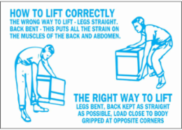 How To Lift Correctly The Wrong Way To Lift The Right Way To Lift Sign, 7" H x 10" W x 0.06" D, Polystyrene