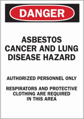 DANGER Asbestos Cancer And Lung Disease Hazard Authorized Personnel Only Sign, 14" H x 10" W x 0.06" D, Polystyrene
