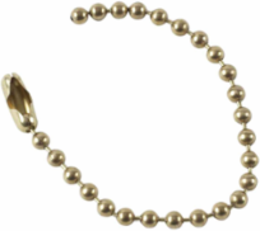 Beaded Chain, 4.5 Inch Length, Brass Material, #6 Trade Size, Locking Links
