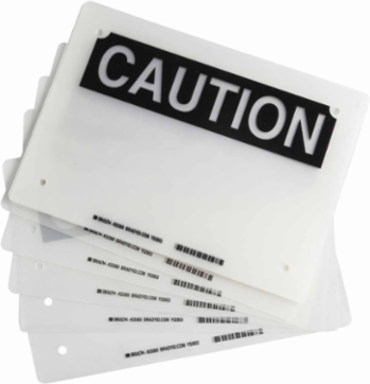Laminating Pouches, CAUTION, 11" H x 8" W, Pack of 10 Each