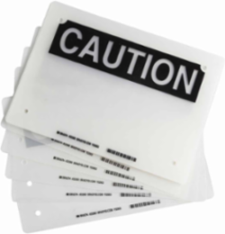 Laminating Pouches, CAUTION, 11" H x 8" W, Pack of 10 Each