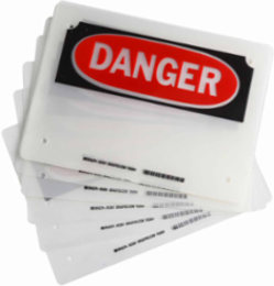 Laminating Pouches, DANGER, 11" H x 8" W, Pack of 10 Each