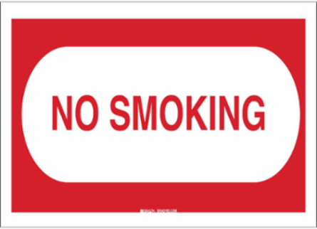 No Smoking Sign, 7" H x 10" W x 0.06" D, Polystyrene, Red/White on Red