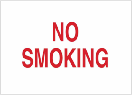No Smoking Sign, 7" H x 10" W x 0.06" D, Polystyrene