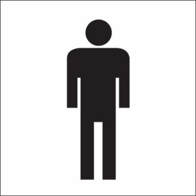 Man Picto Sign, 7" H x 10" W x 0.06" D, Polystyrene