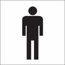Man Picto Sign, 7" H x 10" W x 0.06" D, Polystyrene
