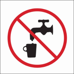 Unsafe To Drink Picto Sign, 7" H x 10" W x 0.06" D, Polystyrene
